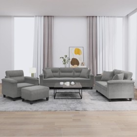 Juego de sofás con cojines 4 piezas tela microfibra gris oscuro von , Sofas - Ref: Foro24-3202310, Preis: 840,04 €, Rabatt: %