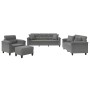 Juego de sofás con cojines 4 piezas tela microfibra gris oscuro von , Sofas - Ref: Foro24-3202310, Preis: 840,04 €, Rabatt: %