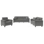 Juego de sofás con cojines 3 piezas tela microfibra gris oscuro von , Sofas - Ref: Foro24-3202304, Preis: 821,98 €, Rabatt: %