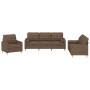 Juego de sofás con cojines 3 piezas tela marrón by , Sofas - Ref: Foro24-3201261, Price: 635,25 €, Discount: %