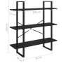 Estantería 3 niveles madera maciza de pino negro 100x30x105 cm von , Bücherregale und Regale - Ref: Foro24-806556, Preis: 74,...