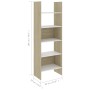 Estantería madera contrachapada blanco y roble 60x35x180 cm by , Bookcases and shelves - Ref: Foro24-803412, Price: 91,10 €, ...