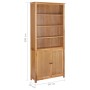 Estantería con 2 puertas de madera maciza de roble 90x30x200 cm by , Bookcases and shelves - Ref: Foro24-289178, Price: 394,5...
