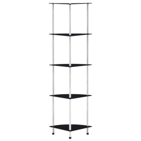 Estantería 5 niveles cristal templado negro 30x30x130 cm de , Librerías y estanterías - Ref: Foro24-249521, Precio: 51,95 €, ...