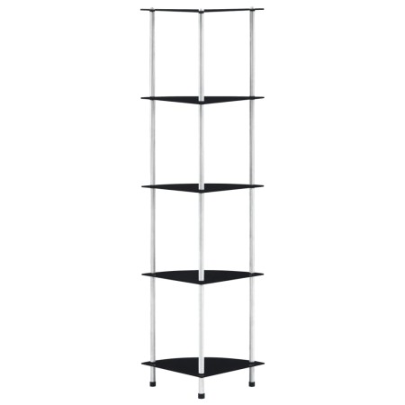 Estantería 5 niveles cristal templado negro 30x30x130 cm by , Bookcases and shelves - Ref: Foro24-249521, Price: 51,95 €, Dis...