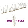 Set de 5 hileras de pinchos contra pájaros y palomas 20 uds 10m