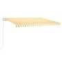 Yellow and white retractable manual awning 450x350 cm by vidaXL, Awnings - Ref: Foro24-3068998, Price: 375,21 €, Discount: %