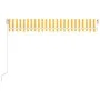 Yellow and white retractable manual awning 450x350 cm by vidaXL, Awnings - Ref: Foro24-3068998, Price: 375,21 €, Discount: %