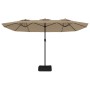 Sombrilla doble de jardín con luces LED gris taupe 449x245 cm von , Sonnenschirme - Ref: Foro24-362956, Preis: 217,92 €, Raba...