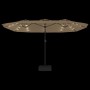 Sombrilla doble de jardín con luces LED gris taupe 449x245 cm von , Sonnenschirme - Ref: Foro24-362956, Preis: 217,92 €, Raba...