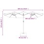 Sombrilla doble de jardín con luces LED gris taupe 449x245 cm von , Sonnenschirme - Ref: Foro24-362956, Preis: 217,92 €, Raba...