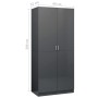 Armario de madera contrachapada gris brillo 90x52x200cm von , Kleiderschränke - Ref: Foro24-800638, Preis: 245,91 €, Rabatt: %