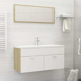 Set de muebles de baño 2 pzas madera contrachapada blanco roble by , Bathroom furniture - Ref: Foro24-804814, Price: 82,57 €,...