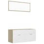 Set de muebles de baño 2 pzas madera contrachapada blanco roble by , Bathroom furniture - Ref: Foro24-804814, Price: 82,57 €,...