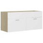Set de muebles de baño 2 pzas madera contrachapada blanco roble by , Bathroom furniture - Ref: Foro24-804814, Price: 82,57 €,...