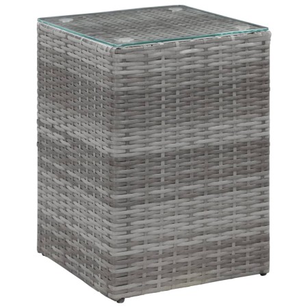 Mesa auxiliar superficie vidrio ratán sint. gris 35x35x52 cm von , Seitentische - Ref: Foro24-46983, Preis: 76,36 €, Rabatt: %