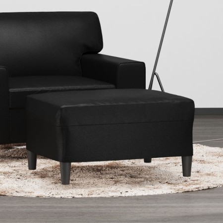 Reposapiés de cuero sintético negro 70x55x41 cm by , Ottomans - Ref: Foro24-349311, Price: 59,97 €, Discount: %