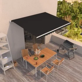 Retractable manual awning in anthracite gray, 450x350 cm. by vidaXL, Awnings - Ref: Foro24-3068999, Price: 379,12 €, Discount: %