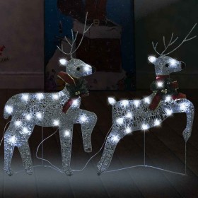 Renos de Navidad 2 unidades 40 LED plateado by , Christmas lights - Ref: Foro24-342684, Price: 51,22 €, Discount: %