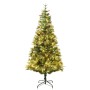 Árbol de Navidad con luces y piñas PVC PE verde 225 cm de , Arboles de navidad - Ref: Foro24-344290, Precio: 174,11 €
