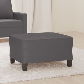 Reposapiés de cuero sintético gris 70x55x41 cm by , Ottomans - Ref: Foro24-349358, Price: 60,48 €, Discount: %