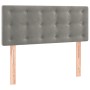 Cama box spring con colchón terciopelo gris claro 80x200 cm