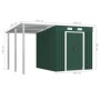 Cobertizo jardín con tejado extendido acero verde 346x193x181 cm by , Sheds - Ref: Foro24-144037, Price: 687,32 €, Discount: %