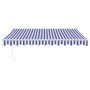 Toldo retráctil aluminio y tela azul y blanco 3,5x2,5 m de , Toldos - Ref: Foro24-3154422, Precio: 241,99 €, Descuento: %