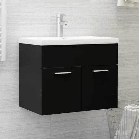 Cabinet with glossy black chipboard sink by vidaXL, bathroom vanities - Ref: Foro24-3071271, Price: 174,31 €, Discount: %