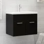 Schrank mit Waschbecken aus glänzend schwarzer Spanplatte von vidaXL, Badezimmerwaschtische - Ref: Foro24-3071271, Preis: 174...