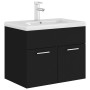Schrank mit Waschbecken aus glänzend schwarzer Spanplatte von vidaXL, Badezimmerwaschtische - Ref: Foro24-3071271, Preis: 189...