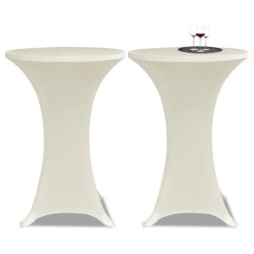 2 Manteles color crema ajustados para mesa de pie - 70 cm diámetro von , Abdeckungen - Ref: Foro24-241208, Preis: 26,16 €, Ra...