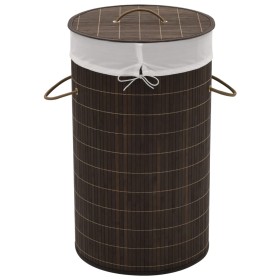 Cesto de la ropa de bambú redondo marrón oscuro by , Laundry baskets - Ref: Foro24-242724, Price: 27,33 €, Discount: %