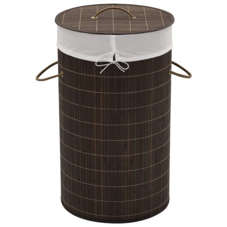 Cesto de la ropa de bambú redondo marrón oscuro von , Wäschekörbe - Ref: Foro24-242724, Preis: 27,33 €, Rabatt: %