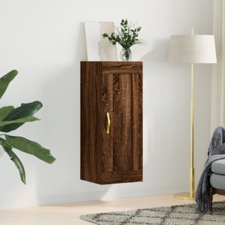 Armario de pared madera ingeniería marrón roble 34,5x34x90 cm by , Sideboards - Ref: Foro24-835025, Price: 51,36 €, Discount: %