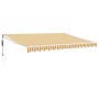 Toldo retráctil automático amarillo y blanco 4x3 m by , Awnings - Ref: Foro24-3154483, Price: 420,50 €, Discount: %