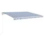 Automatic awning with wind sensor LED blue and white 450x350 cm by vidaXL, Awnings - Ref: Foro24-3069011, Price: 655,97 €, Di...