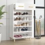 Mueble zapatero madera contrachapada blanco brillo 60x35x105 cm by , Shoe racks and shoe organizers - Ref: Foro24-812786, Pri...