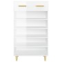 Mueble zapatero madera contrachapada blanco brillo 60x35x105 cm by , Shoe racks and shoe organizers - Ref: Foro24-812786, Pri...