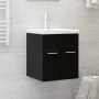 Mueble con lavabo madera de ingeniería negro de vidaXL, Tocadores de baño - Ref: Foro24-3070812, Precio: 113,39 €, Descuento: %