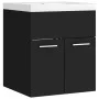 Mueble con lavabo madera de ingeniería negro de vidaXL, Tocadores de baño - Ref: Foro24-3070812, Precio: 113,39 €, Descuento: %