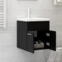 Mueble con lavabo madera de ingeniería negro de vidaXL, Tocadores de baño - Ref: Foro24-3070812, Precio: 113,39 €, Descuento: %