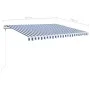 Automatische LED-Windsensor-Markise blau und weiß 450x350 cm von vidaXL, Markisen - Ref: Foro24-3069011, Preis: 655,97 €, Rab...