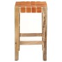 Taburetes de bar 2 piezas cuero auténtico marrón 60 cm by , Kitchen stools - Ref: Foro24-321831, Price: 146,56 €, Discount: %