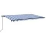 Automatic awning LED wind sensor blue and white 500x300 cm by vidaXL, Awnings - Ref: Foro24-3069151, Price: 607,36 €, Discoun...