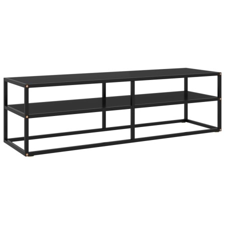 Mueble para TV negro con vidrio negro 140x40x40 cm von , TV-Möbel - Ref: Foro24-322864, Preis: 120,62 €, Rabatt: %