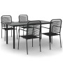 Juego de comedor jardín 5 pzas acero y cuerda de algodón negro von , Gartensets - Ref: Foro24-3156536, Preis: 325,42 €, Rabat...