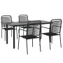Juego de comedor jardín 5 pzas acero y cuerda de algodón negro von , Gartensets - Ref: Foro24-3156536, Preis: 325,42 €, Rabat...