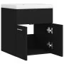 Mueble con lavabo madera de ingeniería negro de vidaXL, Tocadores de baño - Ref: Foro24-3070812, Precio: 113,39 €, Descuento: %