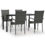 Juego de comedor para jardín 5 piezas ratán sintético gris von , Gartensets - Ref: Foro24-3156664, Preis: 318,16 €, Rabatt: %